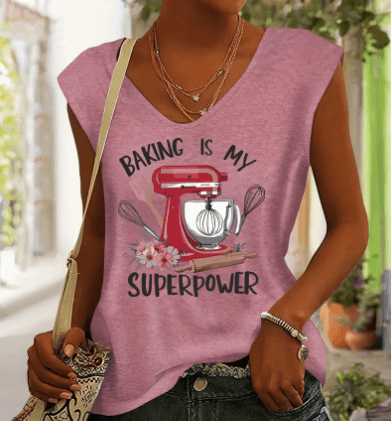 T-Shirt Baking Is My Superpower featuring a mixer and baking tools, perfect for passionate bakers.