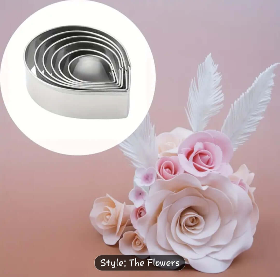 Cutters Rose Petal Cutter Set - 6 Pieces Perfect Flower Making with professional floral designs and precision tools.