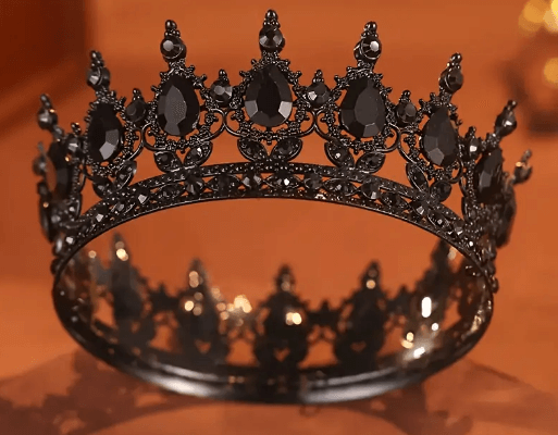 Cake Topper Crown Glittering Princess Crown - a stunning black crown for birthday cakes.