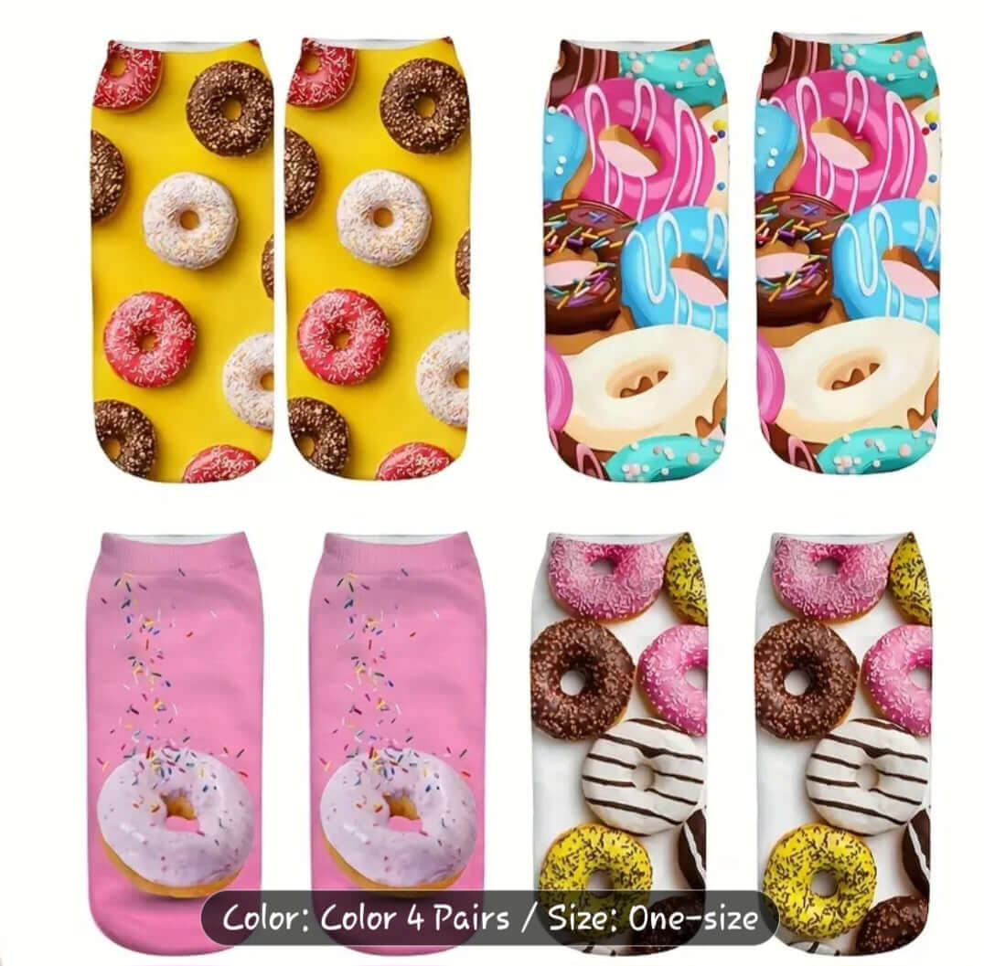 Socks Donut Socks featuring colorful donut designs on vibrant fabric for playful style.