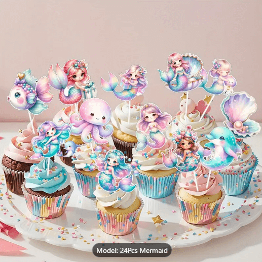 Cupcake Toppers Whimsical Mermaid Cupcake Toppers showcase enchanting designs perfect for any celebration.