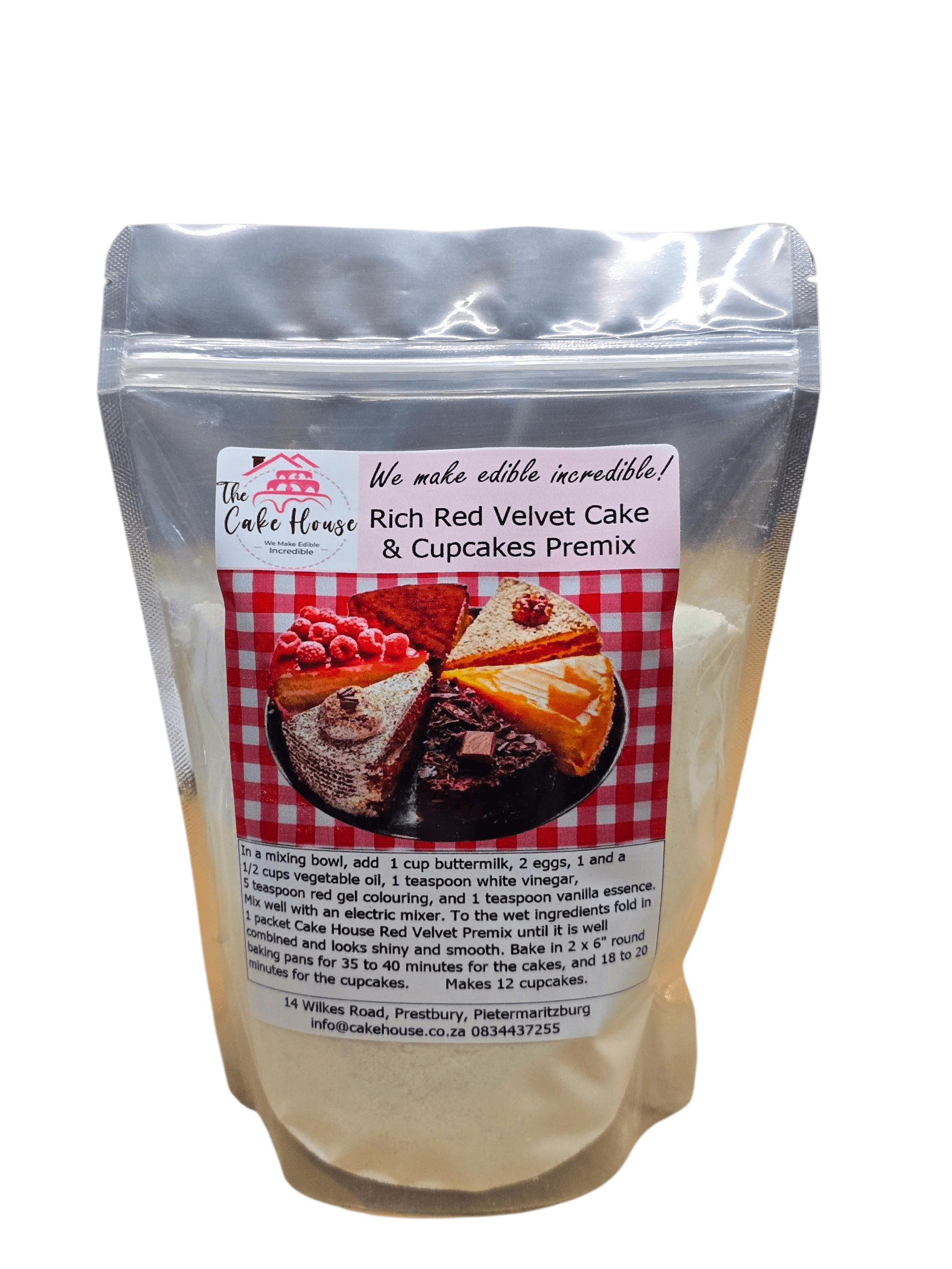 Premix Red Velvet Cake & Cupcake Mix - Restaurant Quality Baking, premium baking mix for cakes and cupcakes.