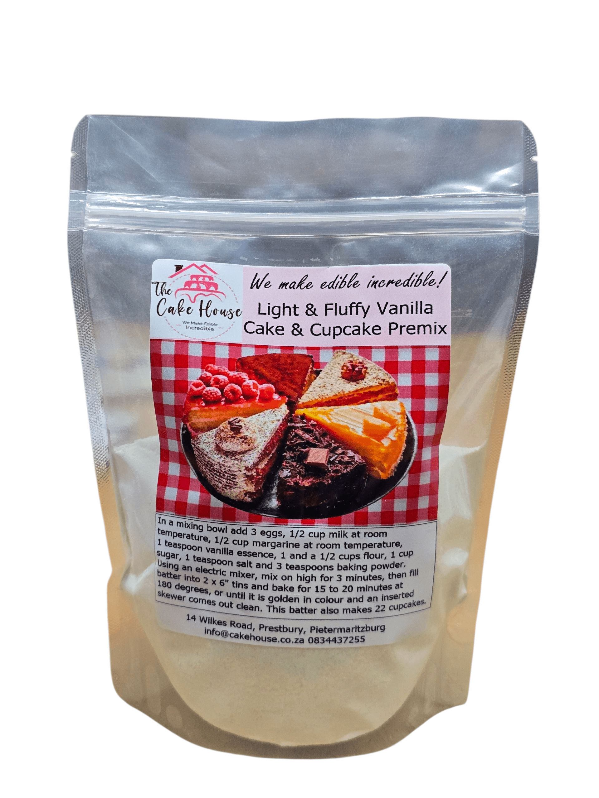 Premix Vanilla Cake & Cupcake Mix - Pure Traditional Flavor in a packaging for reliable baking results.