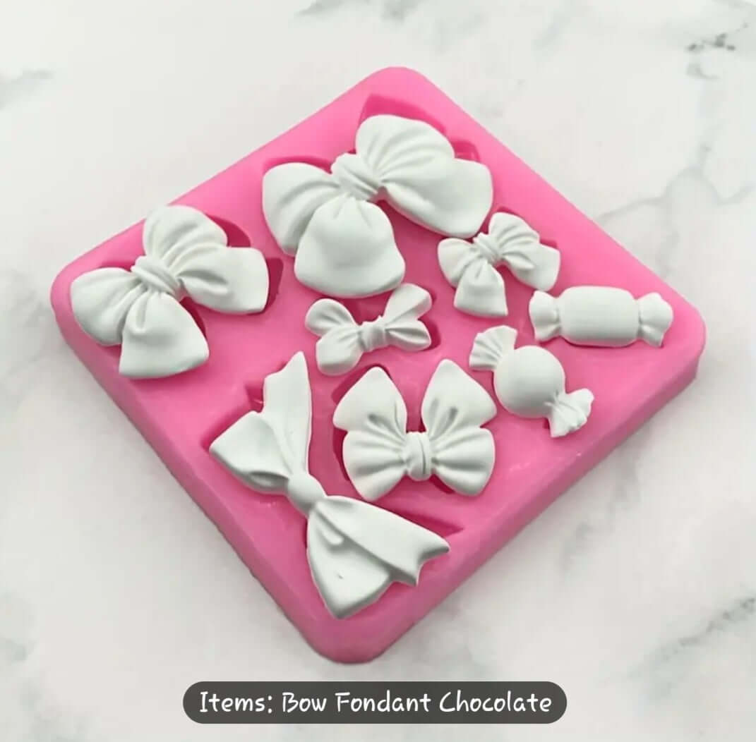 Silicone Mold Bow Mold - Perfect Gift-Themed Cake Decorations for elegant cake decorating.