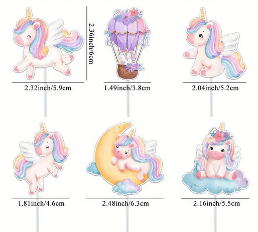 Cupcake Toppers  Unicorn Whimsical Cupcake Toppers featuring colorful unicorn designs for magical celebrations.